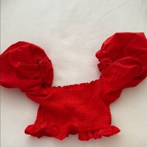Zara Scarlet Puff Sleeve Top